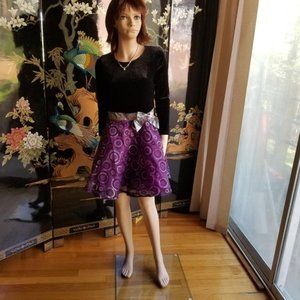 Richie House Size 10 Black Purple Formal Dress